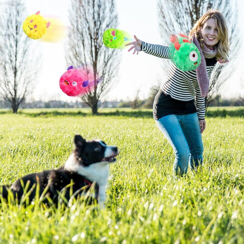 8 Pack Squeaky Dog Toys Balls 2 in1 Soft Stuffed Plush 4" Dog Balls with Squeakers Small Dog Squeak Toy Monster Dog Chewers Bulk for Small Medium Puppy Pets Dogs Birthday Gift in Saudi Arabia
