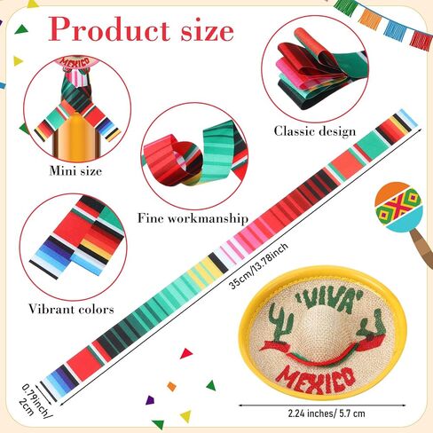 Mexico Party Favors Mini Sombrero Hats with Mexican Beer Poncho Mini Serapes Mexican Decorations for Bottles Cinco De Mayo Party Supplies (100 Pcs) in Saudi Arabia