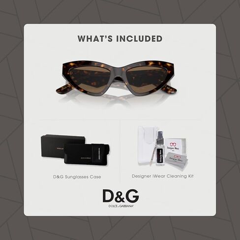 Dolce&Gabbana DG4439 502/73 55MM Havana/Dark Brown Sunglasses for Women + BUNDLE With Designer iWear Complimentary Eyewear Kit in Kuwait