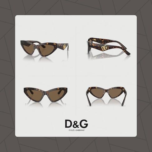 Dolce&Gabbana DG4439 502/73 55MM Havana/Dark Brown Sunglasses for Women + BUNDLE With Designer iWear Complimentary Eyewear Kit in Kuwait