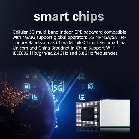 5G CPE Router, 5G CPE Dual Band Router with SIM Card Slot High Speed 5G Router CPE Router Modem, for Smarthome, Office, Indoor,Support 64 Users Global Edition (US Plug) in Saudi Arabia