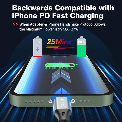 AGVEE 2 حزمة 15ft 30W طويل USB-C إلى كابل Lightning، مضفر MFI PD Type-C إلى 8 Pin سلك شاحن i-Phone، لجهاز iPad Pro iPhone 14 13 12 11 Pro Max، مناسب للحافظة، أسود، TBC2PL-BK45 in Kuwait