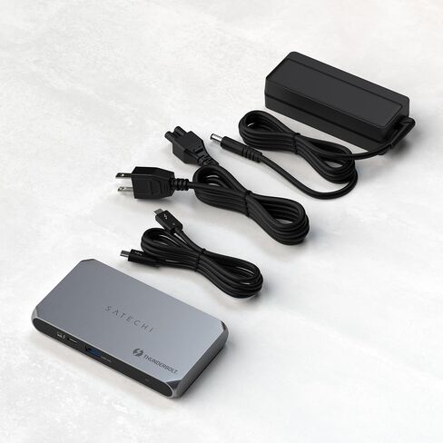 Satechi Thunderbolt 4 Hub Slim Pro، شحن USB C 96W، شاشة فردية 8K أو مزدوجة 4K، 4 منافذ Thunderbolt 4، USB 3.2 Gen2 - لجهاز MacBook Pro/Air M1 M2 M3، Dell، HP، Surface، Lenovo in Kuwait