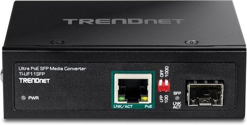 محول وسائط SFP صناعي مقوى من TRENDnet إلى Gigabit UPoE، غلاف مصنف IP30، يتضمن سكة DIN وحوامل حائطية، درجة حرارة التشغيل. -40 إلى 75 درجة مئوية (-40 إلى 167 درجة فهرنهايت)، TI-UF11SFP، أسود in Saudi Arabia