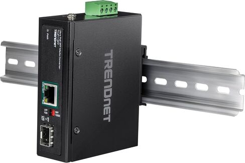 محول وسائط SFP صناعي مقوى من TRENDnet إلى Gigabit UPoE، غلاف مصنف IP30، يتضمن سكة DIN وحوامل حائطية، درجة حرارة التشغيل. -40 إلى 75 درجة مئوية (-40 إلى 167 درجة فهرنهايت)، TI-UF11SFP، أسود in Saudi Arabia