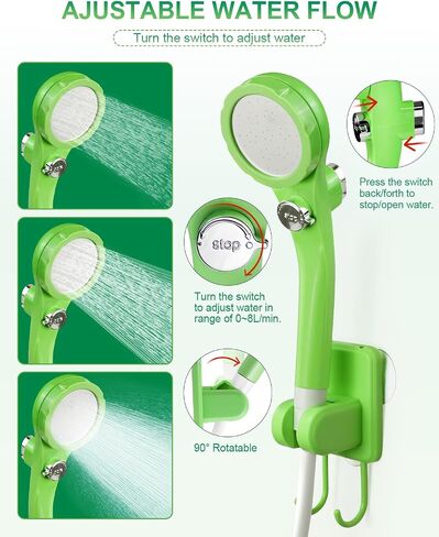 AUTOPkio Portable Camping Shower - Upgraded Outdoor Shower with Pressurizer & 4500mAh Rechargeable Battery Pump IPX7 Waterproof for Camp, Hiking, Car Washing, Pet Bath (Blue) in Saudi Arabia