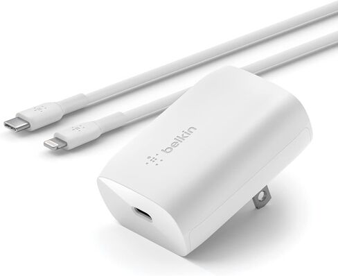 Belkin USB C Charger Block 30W ، Fast Charging - iPhone 16 ، 16 Plus ، 16 Pro ، 16 Pro Max ، 15 ، 15 Pro ، 15 Pro Max ، Galaxy S25 ، iPad ، Airpods ، Nintendo Switch 2 & More in Kuwait
