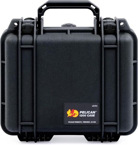 Colorcase Pelican Protector 1200 Case Black - حجم صغير مقاوم للماء مع رغوة الرغوة والغطاء المعقدة - المزالج الزرقاء in Saudi Arabia