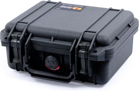 Colorcase Pelican Protector 1200 Case Black - حجم صغير مقاوم للماء مع رغوة الرغوة والغطاء المعقدة - المزالج الزرقاء in Saudi Arabia