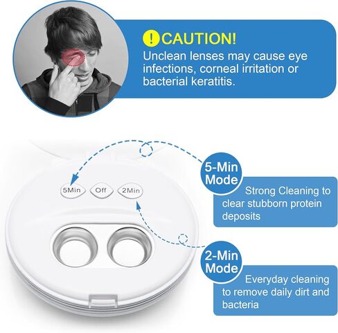 AMTAST Ultrasonic Contact Lens Cleaner Ultralight Scleral Lenses Daily Care Contact Lenses 60-78KHz Ultrasonic Cleaning for All Contact Lens AMT11 in Saudi Arabia