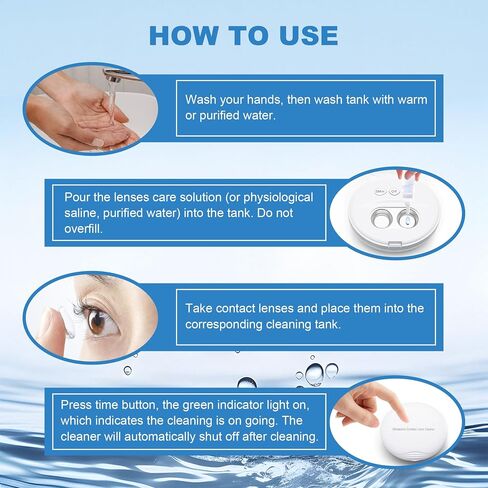 AMTAST Ultrasonic Contact Lens Cleaner Ultralight Scleral Lenses Daily Care Contact Lenses 60-78KHz Ultrasonic Cleaning for All Contact Lens AMT11 in Saudi Arabia