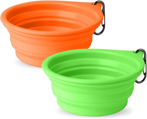 Collapsible Dog Bowls 2pcs for Puppy Bowl, Portable Dog Bowl for Small to Medium Sized Dogs and Cats, Travel Dog Bowl is Ideal for Traveling and Hiking BPA Free (400mL) in Saudi Arabia