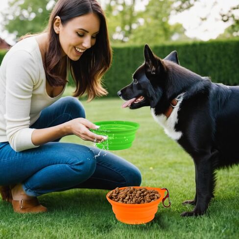 Collapsible Dog Bowls 2pcs for Puppy Bowl, Portable Dog Bowl for Small to Medium Sized Dogs and Cats, Travel Dog Bowl is Ideal for Traveling and Hiking BPA Free (400mL) in Saudi Arabia