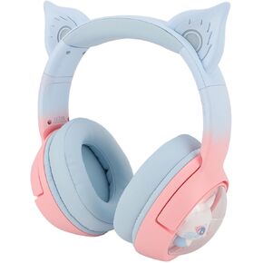 RGB Cat Ear Headphones 50mm Drivers Wireless Gaming Headset with Dynamic RGB Illumination MultiDevice Connectivity for PC Console Mobile Gamers