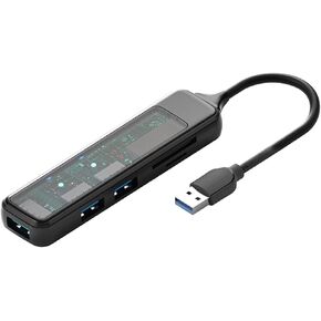 USB A Hub, 5 in 1 Multiport Adapter with USB 3.0 & USB 2.0 Port, SD/TF Card Reader, USB A Dock Compatible with Mobile Phone, Mouse, Keyboard, USB Network Card and Other USB A Devices