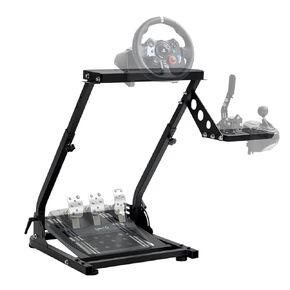 Hottoby Racing Steering Wheel Stand Foldable Shift Lever Upgrade Fit for Logitech/Thrustmaster G25 G27 G29 G920 G923 T150 T248 T300 Multi-level Adjustable Easy Storage Install Cockpit,No Wheel & Pedal
