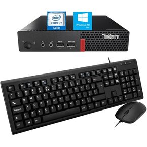 Lenovo ThinkCentre M710Q Mini Desktop PC, Intel Core i7-6700T 2.8GHz, 16GB DDR4 RAM, 256GB SSD, DisplayPort, USB 3.1, Keyboard and Mouse, Windows 10 Pro (Renewed)