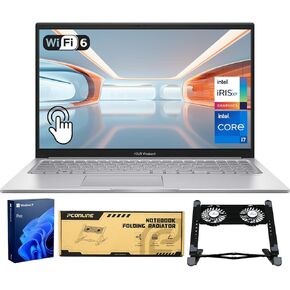 ASUS Vivobook 15.6" Business Laptop, FHD Touchscreen, Intel 10-Core i7-1355U, 40GB RAM, 2TB SSD, Fingerprint, Backlit KB, HDMI, Win11Pro, Bundle with PCO Notebook Folding Radiator, Laptop Cooler