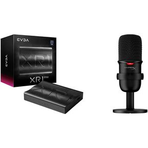 EVGA XR1 lite Capture Card + HyperX SoloCast USB Condenser Gaming Microphone Bundle