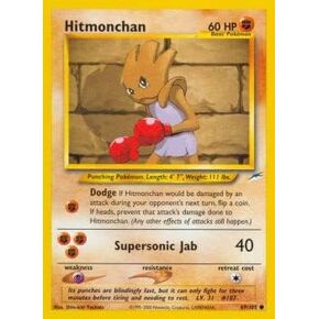 Pokemon Singles - Hitmonchan - 69/105 - Common - Unlimited Edition - Neo Destiny