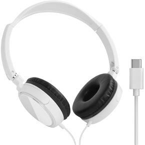 White Type C | 3.5Mm/Type-C Wired Headphones Foldable Adjustable Headset Bass Stereo Earphones for Pc Mp3 Mobile Headphones with Noise Cancel New 2026 High for Electronic Component