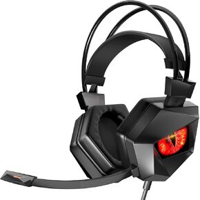 THS300 A4 Wired Gaming Headset for Pc Laptop with 7.1 Surround Sound,Noise Cancelling Over Ear Headphones with Mic,Breathing Light,Soft Memory Earmuffs,One-Touch Mute(Black)