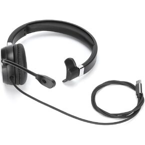 Type C Single Ear Headset Business Headset Noise Canceling Mic Audio Control for Office Communication