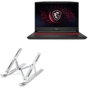 BoxWave Stand and Mount Compatible with MSI Pulse GL66 (15.6 in) - Compact QuickSwitch Laptop Stand, Portable Multi Angle Viewing Foldable Riser - Metallic Silver