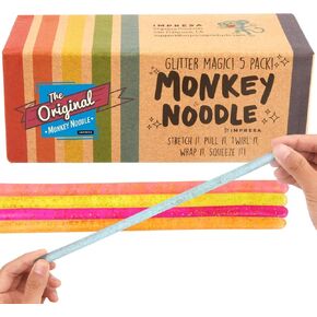 IMPRESA 5-Pack Glow in The Dark Original Monkey Noodle Stretchy String Fidget / Sensory Toys (BPA/Phthalate/Latex-Free) - Stretches from 10 Inches to 8 Feet! in Saudi Arabia