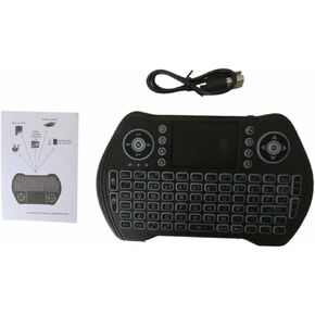 2.4GHz Wireless Connection Keyboard with touchpad Mouse Backlit Colors in Red Blue and Green, Compatible for PC, Xbox, Android TV Box, HTPC, Smart TV