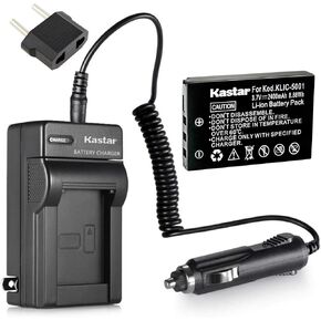 Kastar Charger with Car Adapter and Battery for Kodak KLIC-5001 Kodak EasyShare Camera DX7630, Kodak EasyShare DX7790, Kodak EasyShare Z760 Zoom, Kodak EasyShare Z7590 Zoom as Sanyo DB-L50