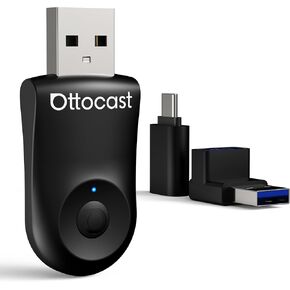 OTTOCAST Mini 2 in 1 Wireless CarPlay Adapter for iPhone & Android Auto Adapter Convert Wired to Wireless Apple Car Play, Low Latency, Plug & Play