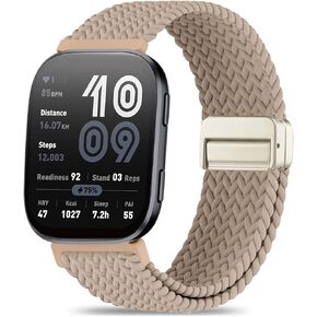 22mm Magnetic Braided Nylon Compatible with Amazfit Bip 6/Amazfit Bip 5 Watch Band, Breathable Soft Sport Wristband Replacement for Amazfit GTR 4/3 Pro/3/2/2e/47mm Men Women