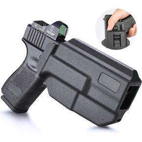 WARRIORLAND OWB Holster Thumb Release & Optic Cut Compatible with Glock 17/22/31, G19/19X/23/45, Taurus G2C/G3C, 1911 5'' No Rail, M&P M2.0 9mm/SD9 VE