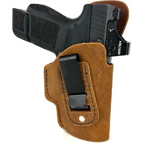 Canik Mete MC9 Holster - Soft Sided Leather Inside The Waistband Holster Designed for Concealed Carry Comfort - 1.5" Metal Belt Clip - Good for Multiple IWB Carry Positions - Made in USA
