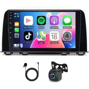 Android 14 Car Stereo Radio متوافق مع Honda CRV 2017 2018 2019 2020 2021 ، 9inch Touch Screen 2 Din Car Radio مع GPS Mavigation Bluetooth WiFi SWC Camera - 4+64GB