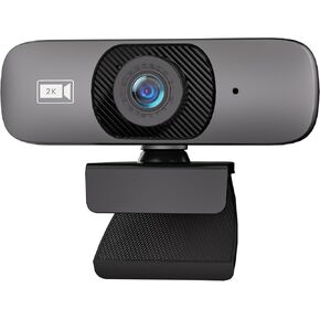 ProCam C200 2K Webcam, 120° Wide-Angle, AutoFocus, Noise-Canceling Mic, Privacy Cover, Works with Zoom, Skype, Teams, PC/Mac/Laptop - Black