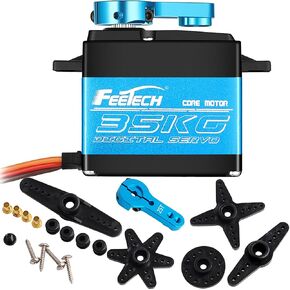 FT5330M 35KG RC Digtal Servo 180 درجة مقاوم للماء بالكامل معدات معدنية عالية عزم الدوران 25T ذراع مؤازر لسيارة Traxxs X4 1/8 1/10 Rc (FT5330M 180°) in Kuwait
