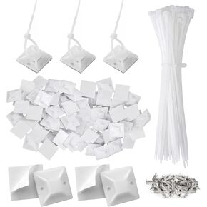 صبعات الرمز البري الأبيض ، 100 مجموعة 3/4 بوصة مقصورة Zip التعادل مع البراغي ، 8 "Zip Zip Zip sturdy 8" ، إدارة مقاطع الكابلات ، حاملي الأسلاك اللاصقة لحاملي المنظمات الأسلاك in Kuwait