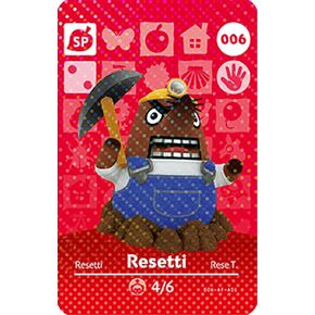 Resetti Jorden Animal Crossing Happy Home Designer Series 1 Amiibo Card - 006