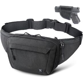 Tactical Concealed Carry Fanny Pack, CCW Fanny Pack, Waist Bag for Men, Hip Bag Compact Belt Bag for Hiking, EDC Waist Pack(Adjustable Up to 60" Waist)