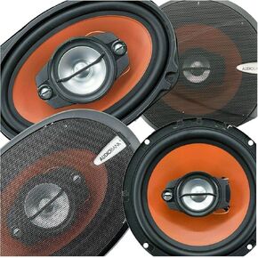 Audiobank Genuine (2) 6X9 4-Way Blue Car Audio Stereo Coaxial Speakers - AB790 Genuine (2) 6.5" 3-Way Blue Car Audio Stereo Coaxial Speakers - AB674