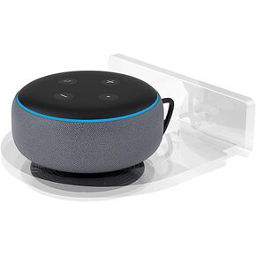 For Alexa Echo Dot 3rd Wall Mount Stand Accessories with Integrated Cable Management, No Screws Required, Speaker Accessories Rack (Alexa Echo Dot 3rd, Transparent) A336