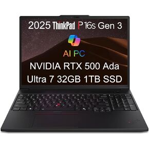 Lenovo ThinkPad P16s Gen 3 Mobile Workstation Laptop (16" FHD+, Intel 16-Core Ultra 7 155H, 32GB DDR5, 1TB SSD, NVIDIA RTX 500 Ada), AI PC for Designer, Engineer, 3-Year WRT, 5MP IR Webcam, Win 11 Pro
