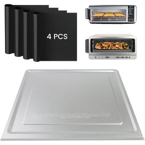 Crumb Tray Replacement Compatible with Ninja SP101 Digital Air Fry Countertop Oven, Air Fryer Accessories for Ninja SP151 Flip Toaster Oven&Air Fryer, Crumb Tray with 4 PCS Oven Liners for Toaster