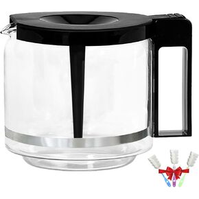 𝙐𝙥𝙜𝙧𝙖𝙙𝙚𝙙 Carafe Compatible With moccamaster KBG Brewers (89830), Compatible With moccamaster Carafe Replacement, 10-Cup/1.25L/40oz, Coffee Pot With Metal Ring, Includes Random Cleaning Brush.