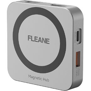 Magnetic USB C Hub 8 in 1 & Type-C Docking Station M.2 NVMe 2230 SSD Enclosure, 4K@60Hz HDMI 10Gbps USB-A/USB-C 3.2 SD/TF 3.0 Card Solt AUX 100W PD for iPhone 15 16 MacBook Pro Air Laptop