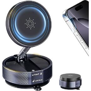 Magnetic Phone Holder for Car – 78+ LBS Vacuum Suction Cup Mount for MagSafe,360° Adjustable Cell Phone Holder for All Smartphones & All Car Models