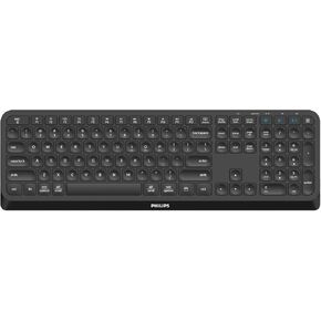 PHILIPS Professional Wireless & Bluetooth Keyboard - Standard-Layout Keyboards with 2.4GHz USB-Receiver, 3-Channel,Ergonomic & Quiet Design, Comfortable & Efficient for PC/Laptop/Pad