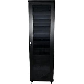 AVARRO RK-ER42U 42 Unit Equipment Rack, Assembled for Audio, Visual, or Networking Equipment, 2 Pre-Installed, Top-Mounted DC UL Listed Fans, Black